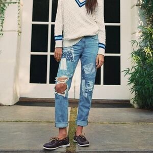 AE Patched Mom Straight Jean